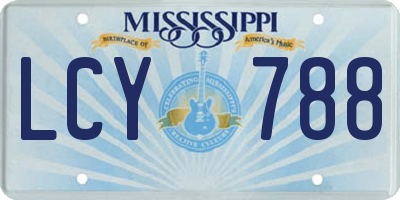 MS license plate LCY788