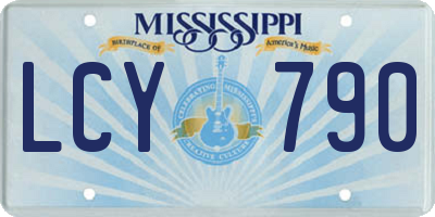 MS license plate LCY790