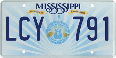MS license plate LCY791