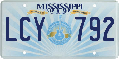 MS license plate LCY792