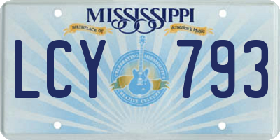 MS license plate LCY793