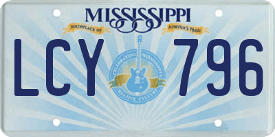 MS license plate LCY796