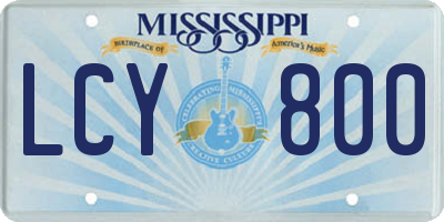 MS license plate LCY800