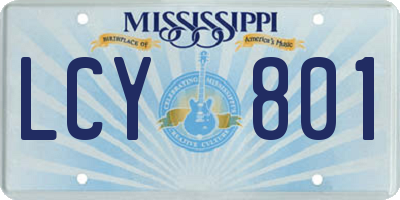 MS license plate LCY801