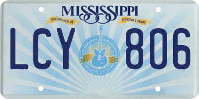 MS license plate LCY806