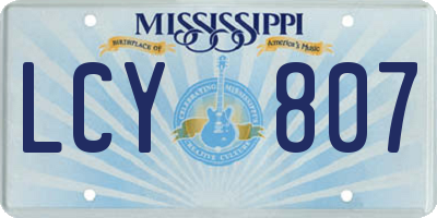 MS license plate LCY807