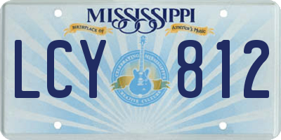 MS license plate LCY812