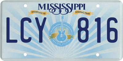 MS license plate LCY816