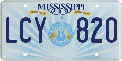 MS license plate LCY820