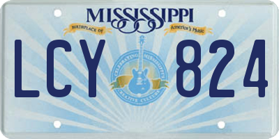 MS license plate LCY824