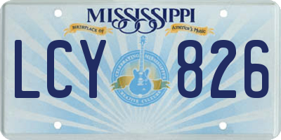 MS license plate LCY826
