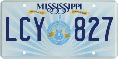 MS license plate LCY827