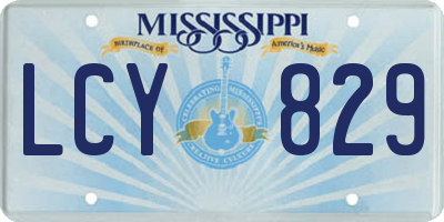 MS license plate LCY829