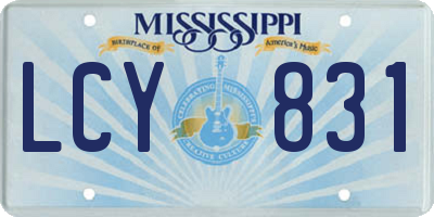 MS license plate LCY831