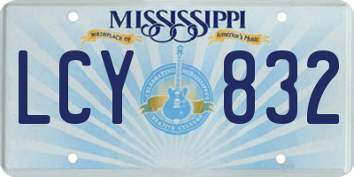 MS license plate LCY832