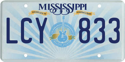 MS license plate LCY833