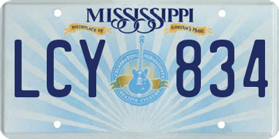 MS license plate LCY834