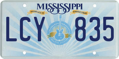 MS license plate LCY835