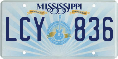 MS license plate LCY836