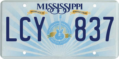 MS license plate LCY837