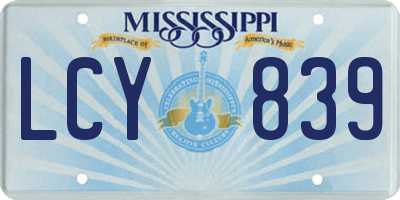 MS license plate LCY839