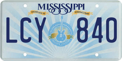 MS license plate LCY840