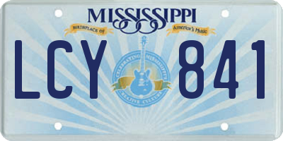 MS license plate LCY841