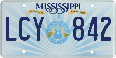 MS license plate LCY842