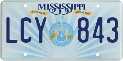 MS license plate LCY843