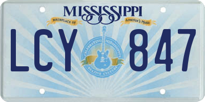 MS license plate LCY847