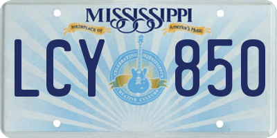 MS license plate LCY850