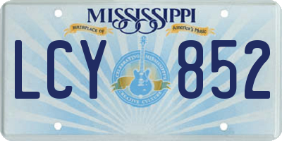 MS license plate LCY852