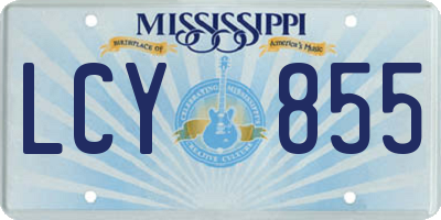 MS license plate LCY855