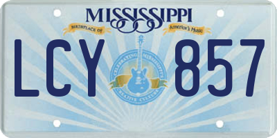 MS license plate LCY857