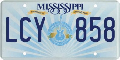 MS license plate LCY858