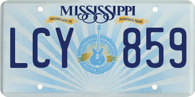 MS license plate LCY859