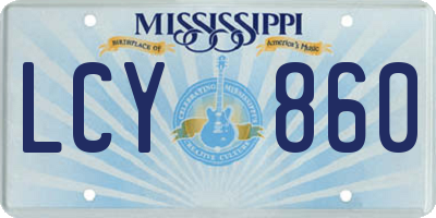 MS license plate LCY860