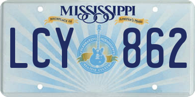 MS license plate LCY862