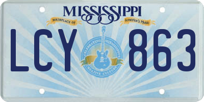 MS license plate LCY863