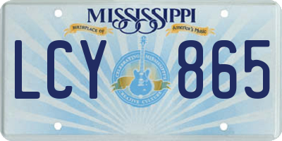MS license plate LCY865