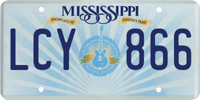 MS license plate LCY866