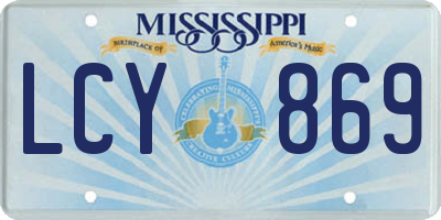 MS license plate LCY869