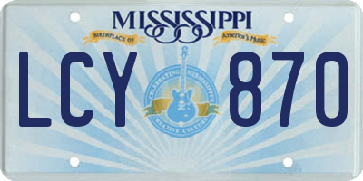 MS license plate LCY870