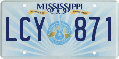 MS license plate LCY871