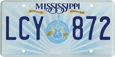 MS license plate LCY872