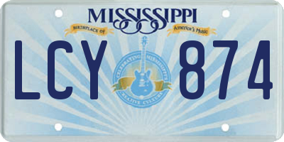 MS license plate LCY874
