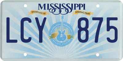 MS license plate LCY875
