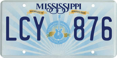 MS license plate LCY876