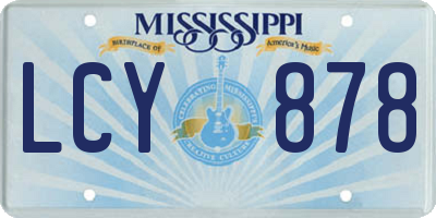 MS license plate LCY878
