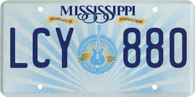 MS license plate LCY880